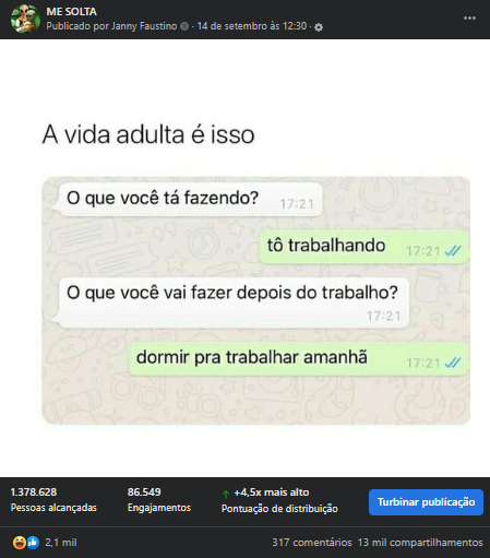 Resultados da Postagem em Me solta